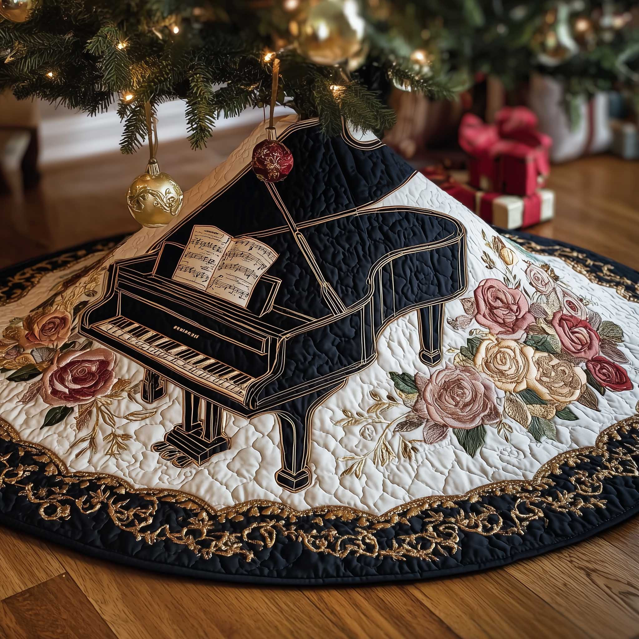 Piano Notes Quilted Tree Skirt Trendy Home Up Best Gifts For Piano Lovers
