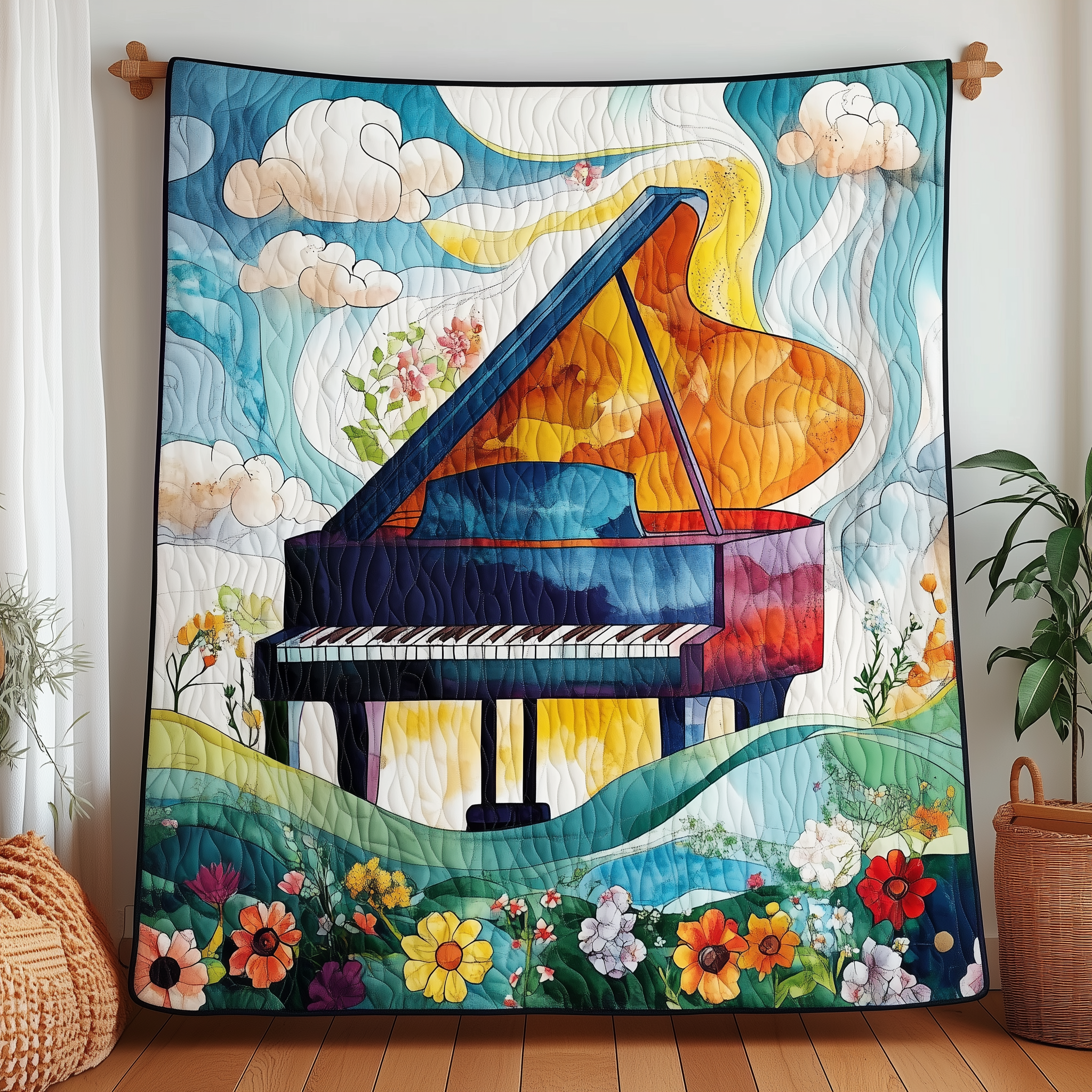 Piano Quilted Blanket Christmas Quilted Blanket Christmas Gifts For Parents