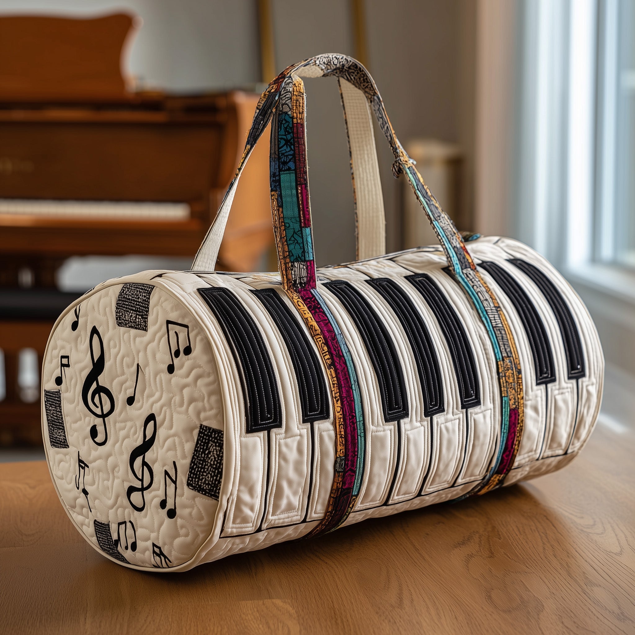 Piano Quilted Duffle Bag For Outdoor Activities