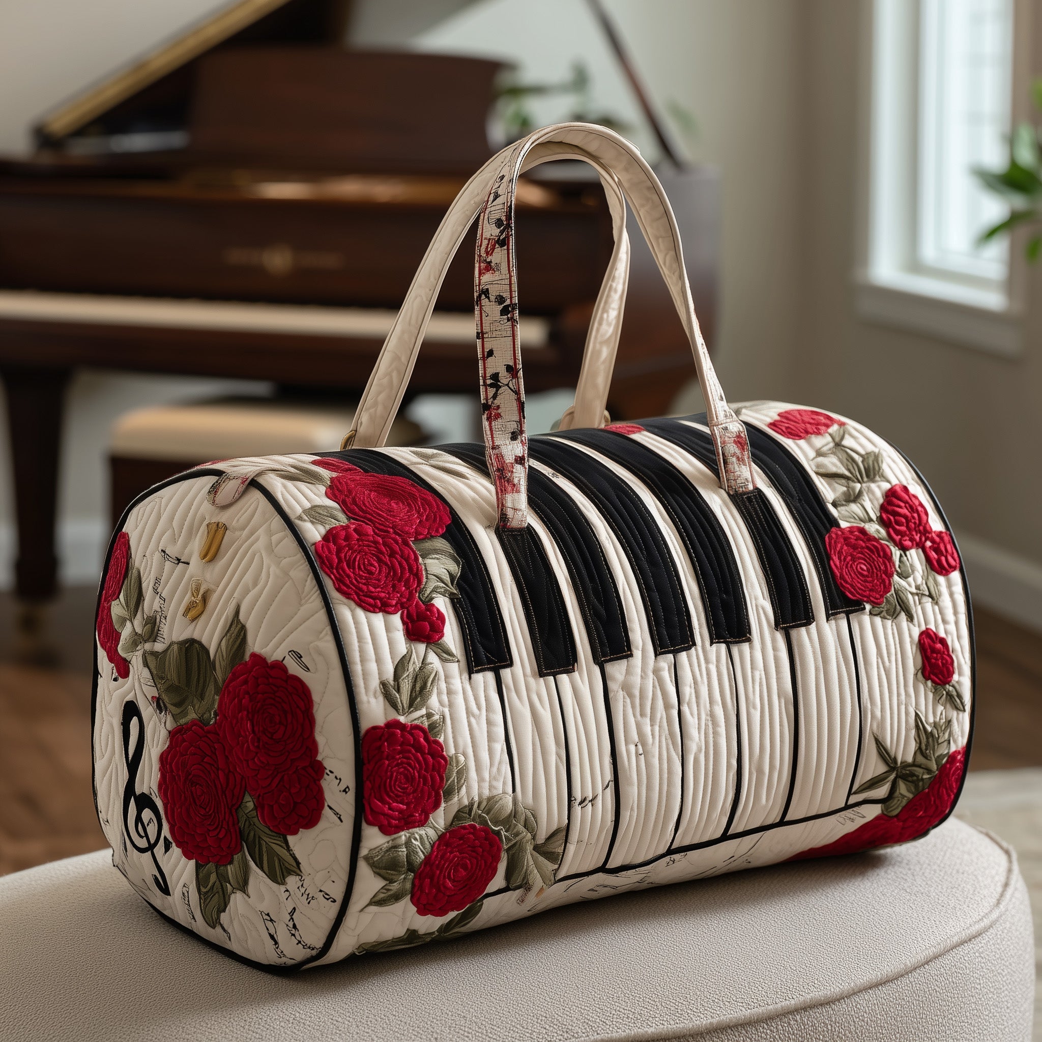 Piano Quilted Duffle Bag Travel Friendly Design