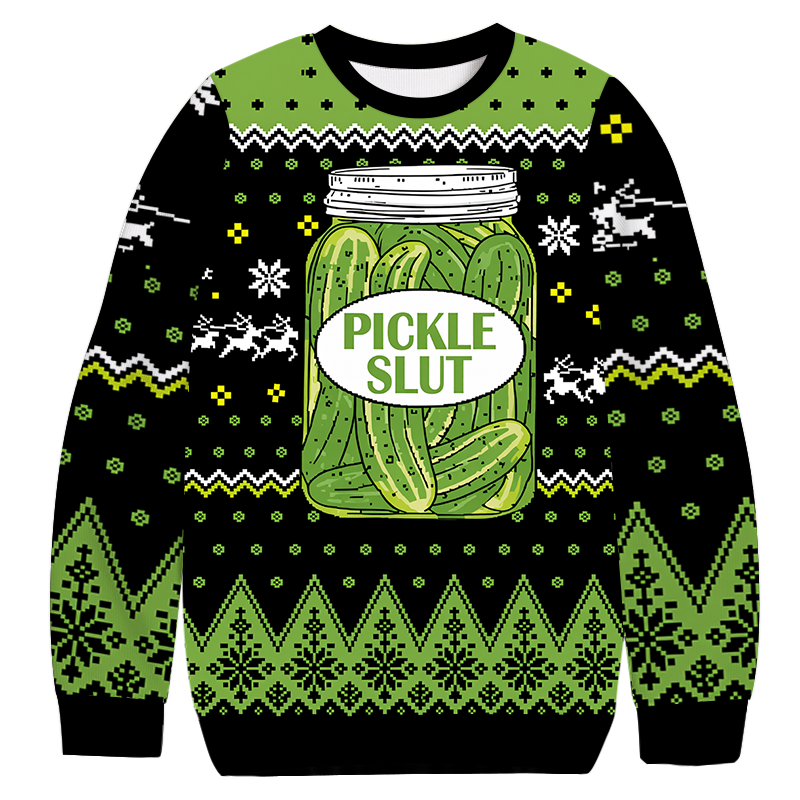 Pickle Christmas Ugly Sweatshirt Christmas Cozy Winter Wear Gift Ideas Pickle Christmas Ugly Sweatshirt Christmas Cozy Winter Wear Gift Ideas