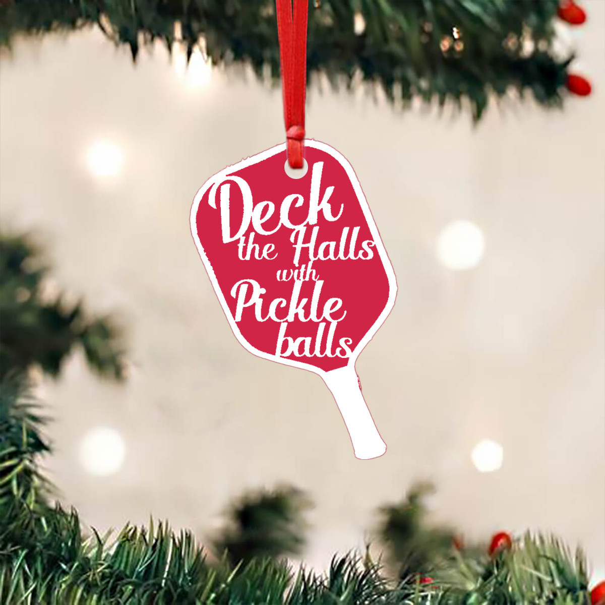 Pickleball Ornament Deck The Halls With Pickleball Paddle Christmas Ornament Tree Decor