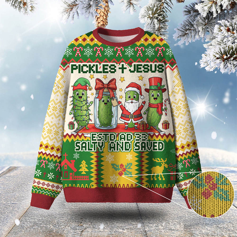 Picles Jesus Ugly Christmas Sweater Christmas Apparel Unique Xmas Gift Ideas