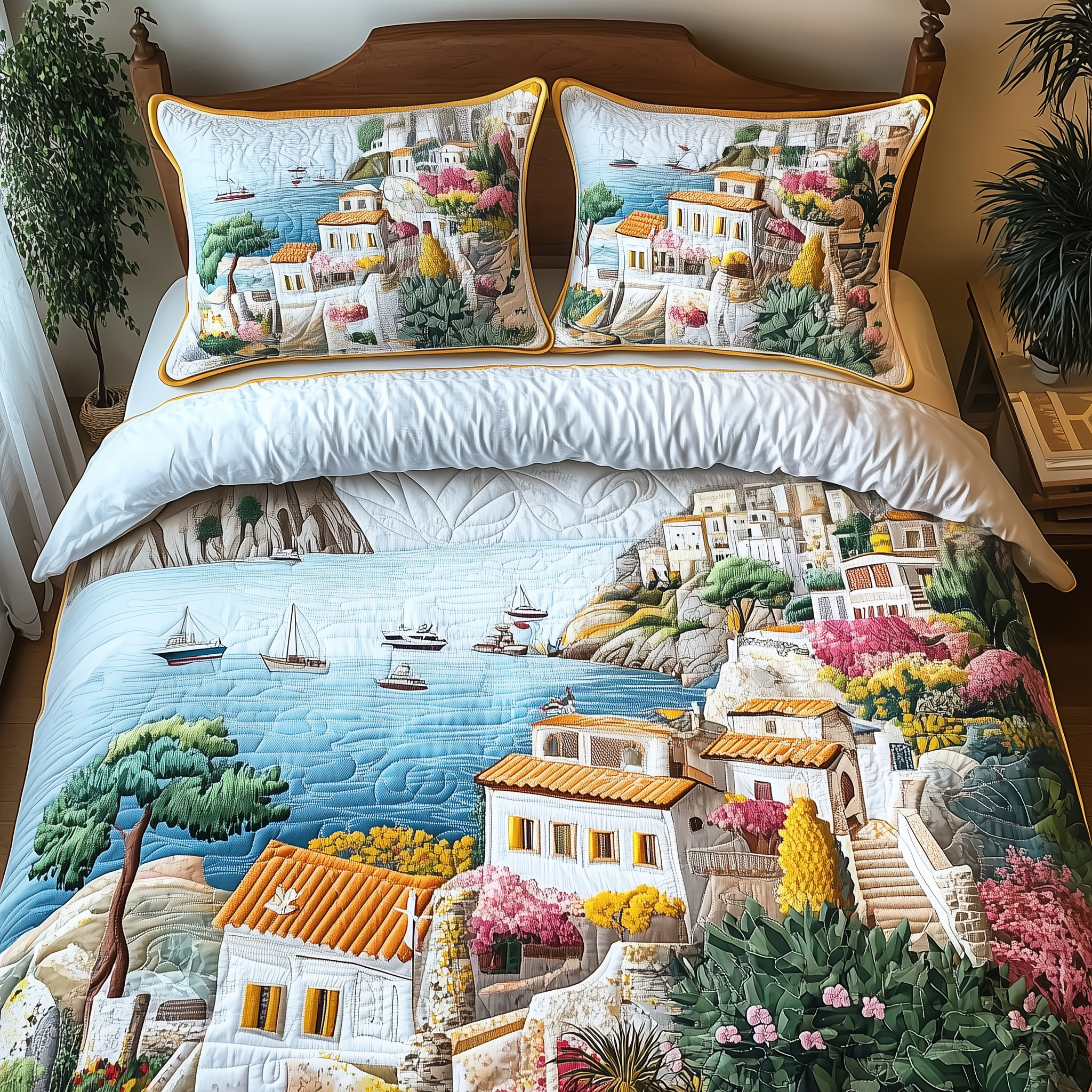 Picturesque Coastal Quilted Bedding Set Presents For Teenage Guys