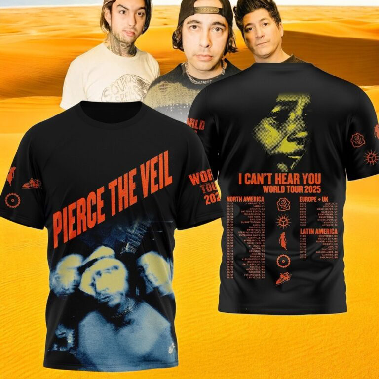 Pierce The Veil I Can't Hear You World Tour 2025 3D Shirt Gifts For Fans