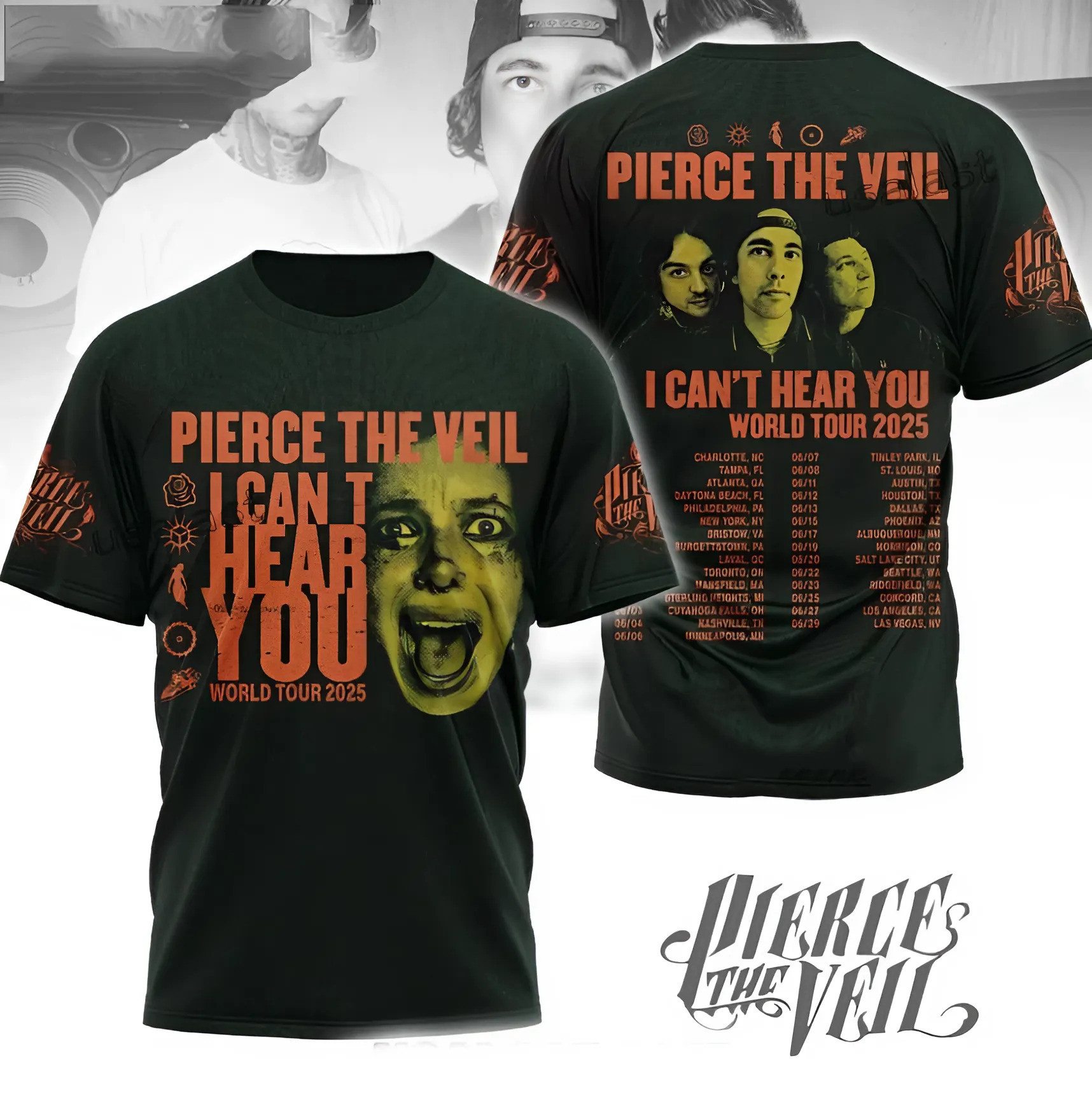 Pierce The Veil I Can't Hear You World Tour 2025 T-Shirt Best Pierce The Veil Merch Gift For Rock Fans