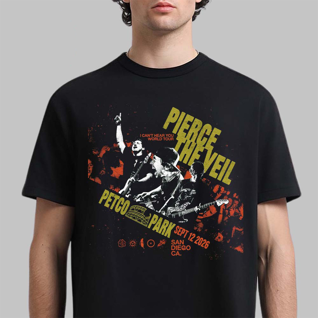 Pierce The Veil I Can't Hear You World Tour 2026 San Diego California At Petco Park On September 12 2026 T-Shirt
