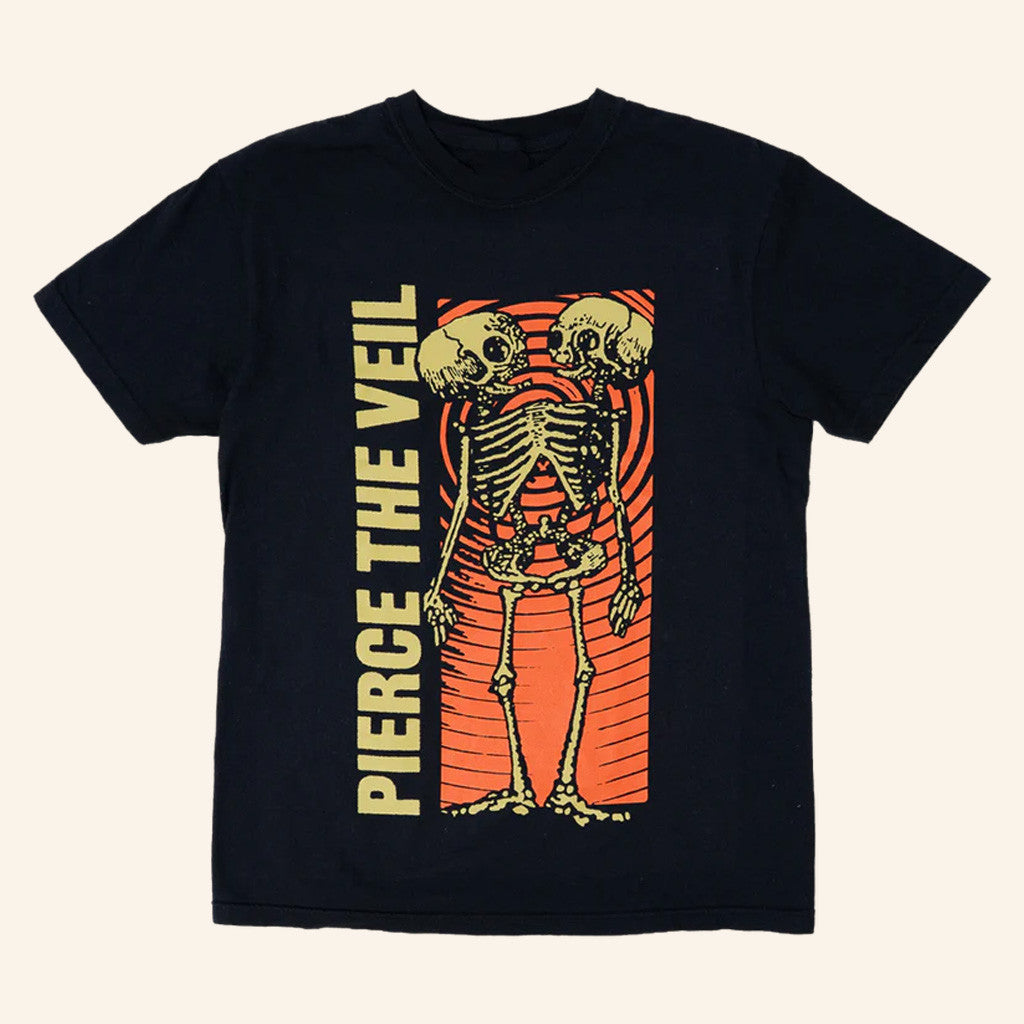 Pierce The Veil Merch Black Conjoined Skeleton T-Shirt Gift Ideas For Him Pierce The Veil Merch Black Conjoined Skeleton T-Shirt Gift Ideas For Him