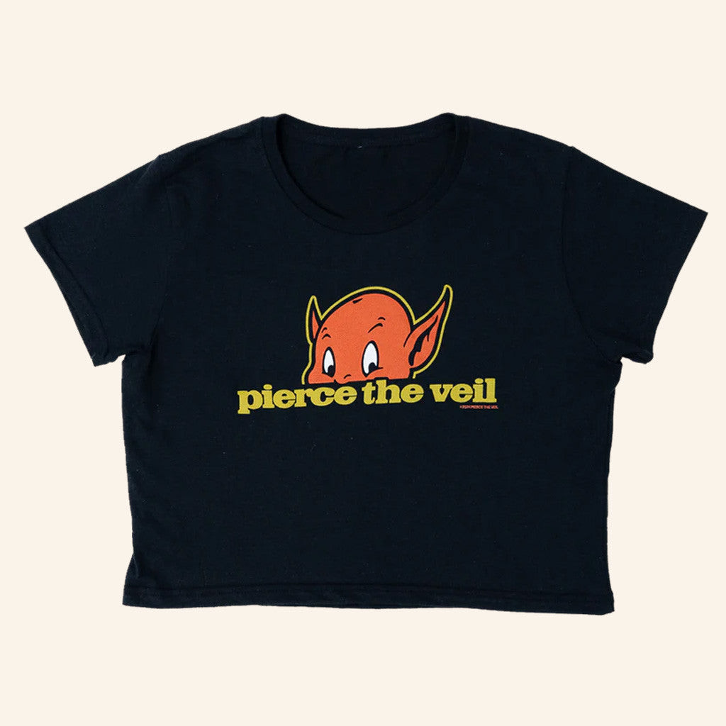 Pierce The Veil Merch Devil Cropped T-Shirt Best Gifts For Her Pierce The Veil Merch Devil Cropped T-Shirt Best Gifts For Her