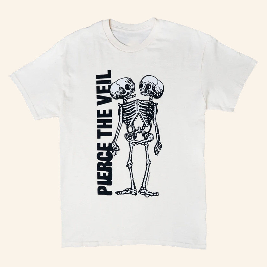 Pierce The Veil Merch Tan Conjoined Skeleton T-Shirt Gift Ideas For Fans