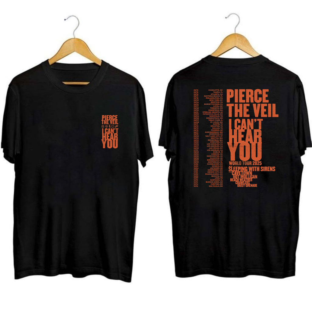 Pierce The Veil World Tour 2025 Shirt Pierce The Veil Merch Gifts For Rock Lovers