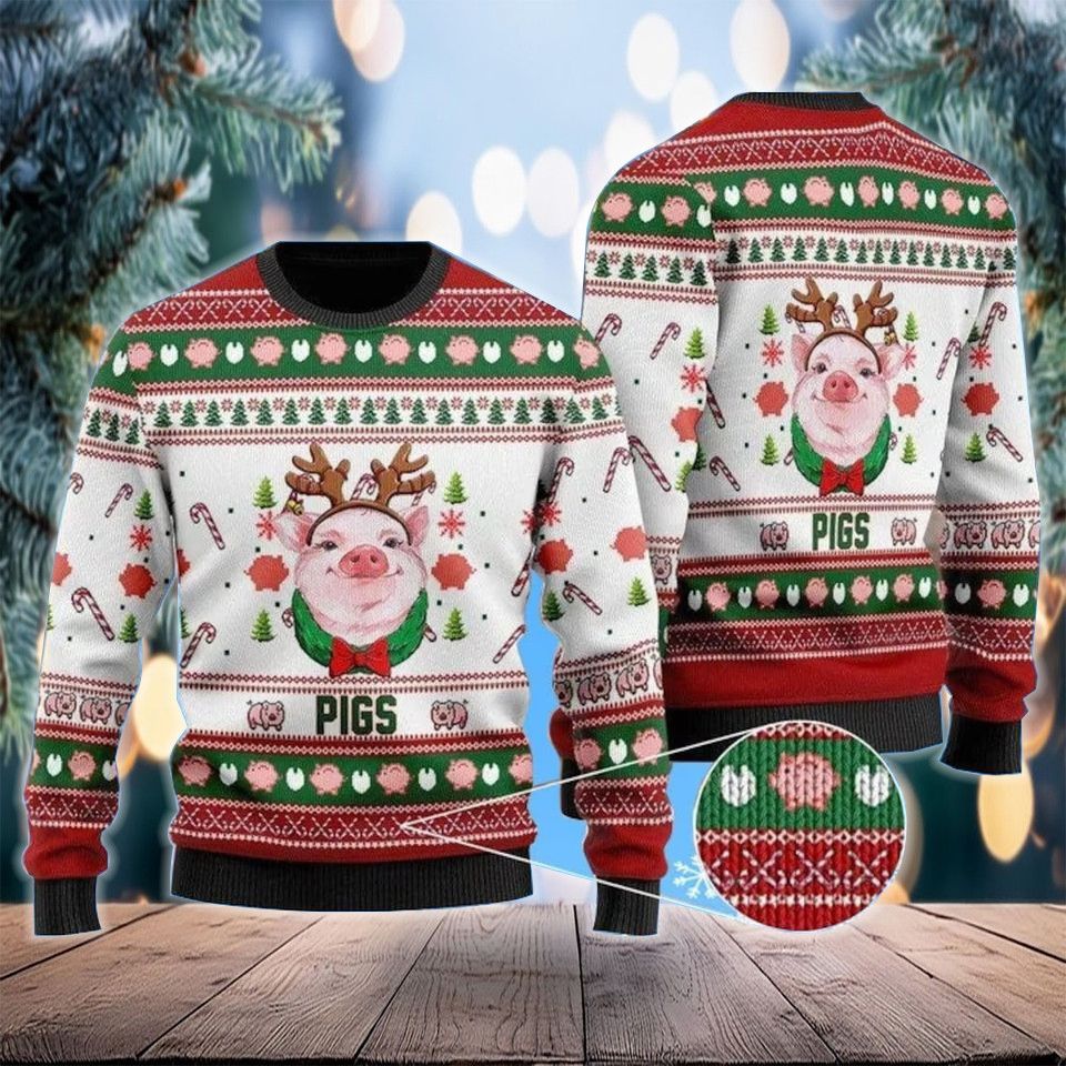 Pig Christmas Ugly Sweater Cute Christmas Sweater Gifts For Pig Lovers