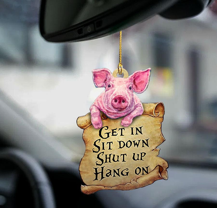 Pig get in pig lover two sided ornament auto hanging ornaments