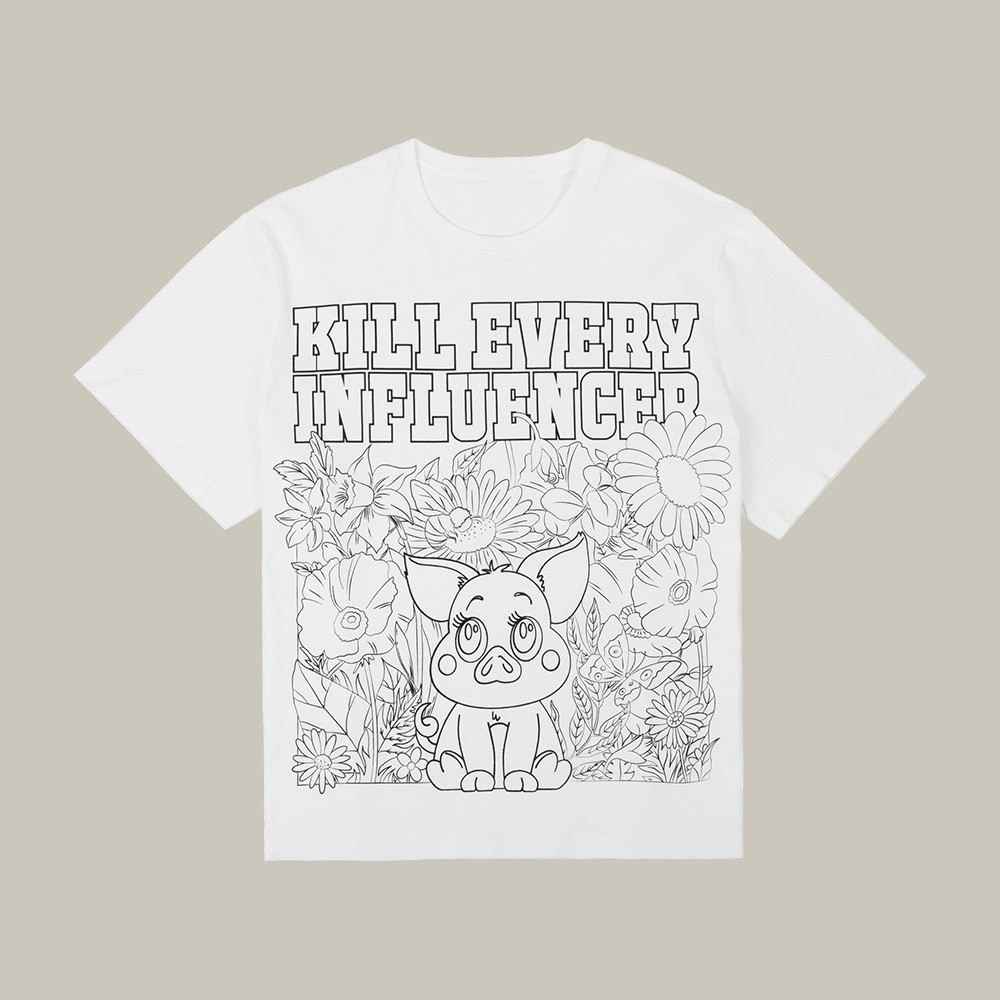 Pig Influencers Coloring Book T-Shirt Kill Every Influencer Meatcanyon Shirt Fan Gift