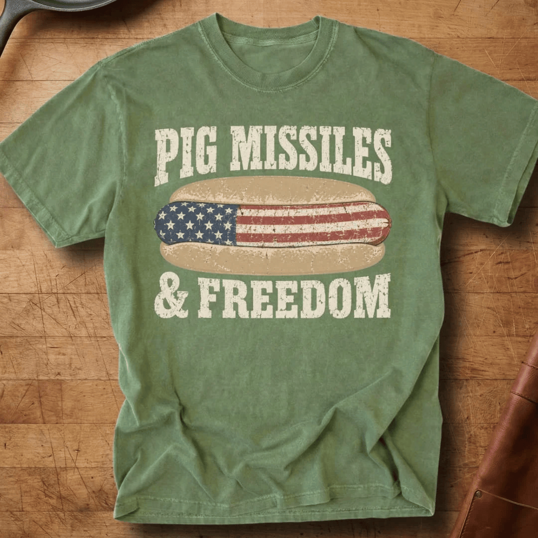 Pig Missiles Freedom T-Shirt The USA Beer Hot Dog Clothes Gifts For Bestie