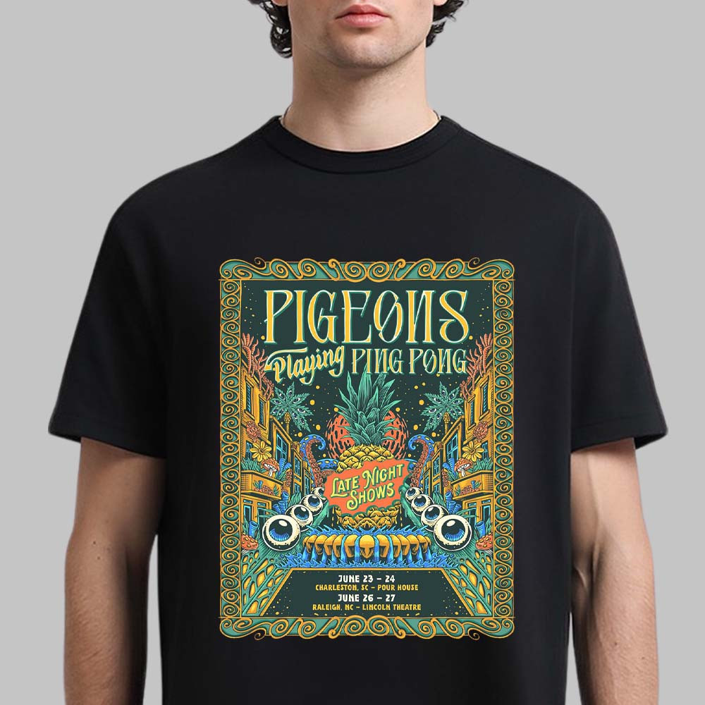 Pigeons Playing Ping Pong Late Night Shows T-Shirt Pigeons Playing Ping Pong Fan Merch