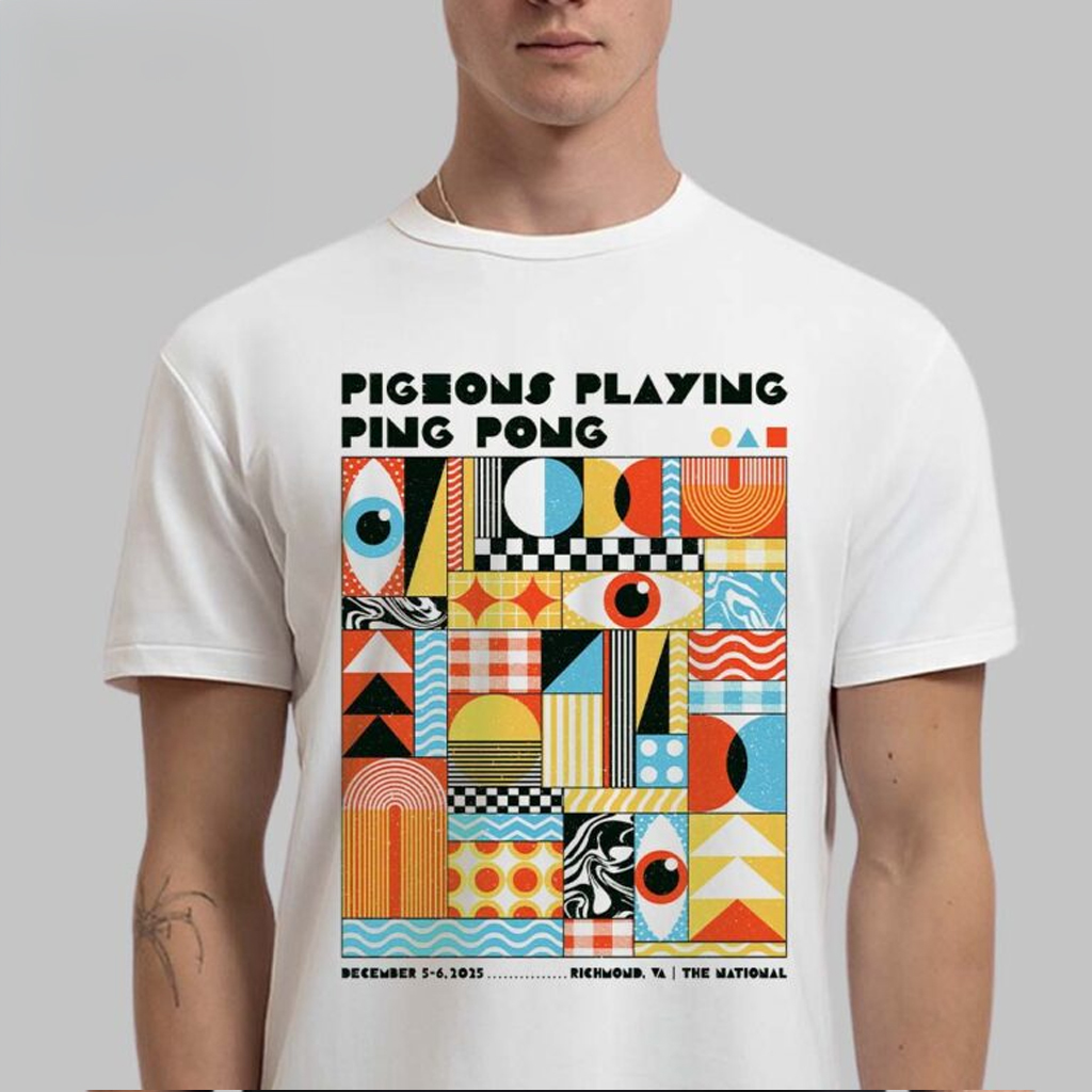 Pigeons Playing Ping Pong Richmond Virginia 2025 Event Poster At The National On December 5 6 2025 T-Shirt Pigeons Playing Ping Pong Richmond Virginia 2025 Event Poster At The National On December 5 6 2025 T-Shirt
