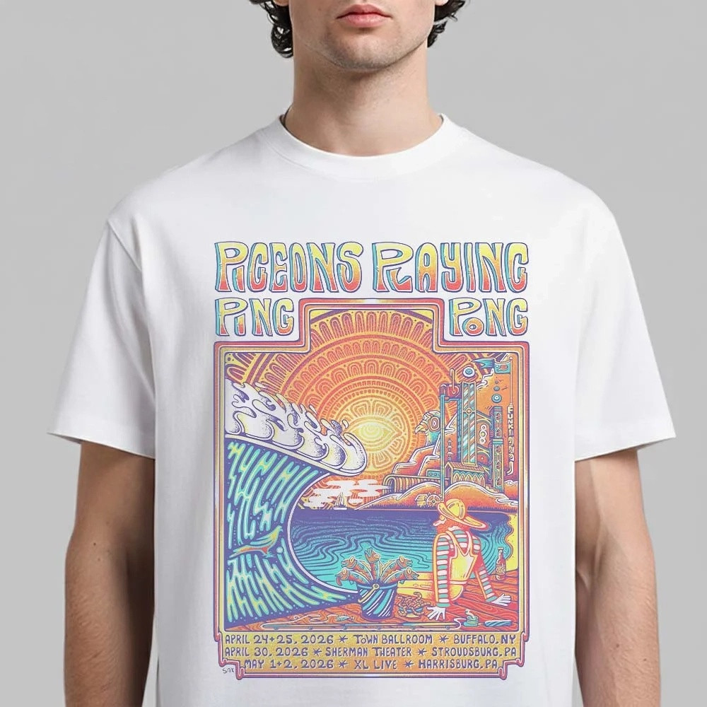Pigeons Playing Ping Pong T-Shirt Pigeons Playing Ping Pong Tour 2026 Merch Gift For Boyfriend
