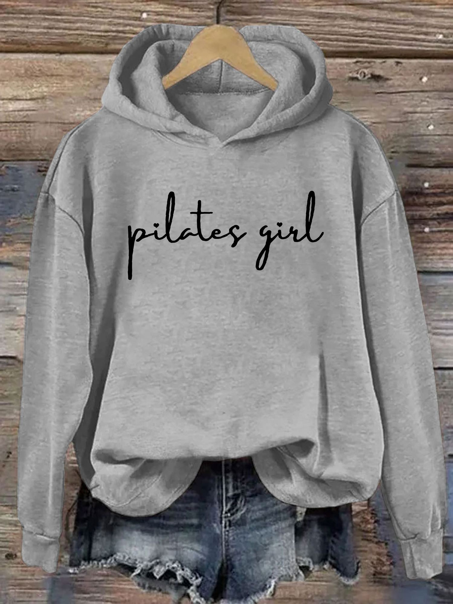 Pilates Girl Hoodie Novelty Graphic Funny Hooded Sweatshirt Best Gifts For Women