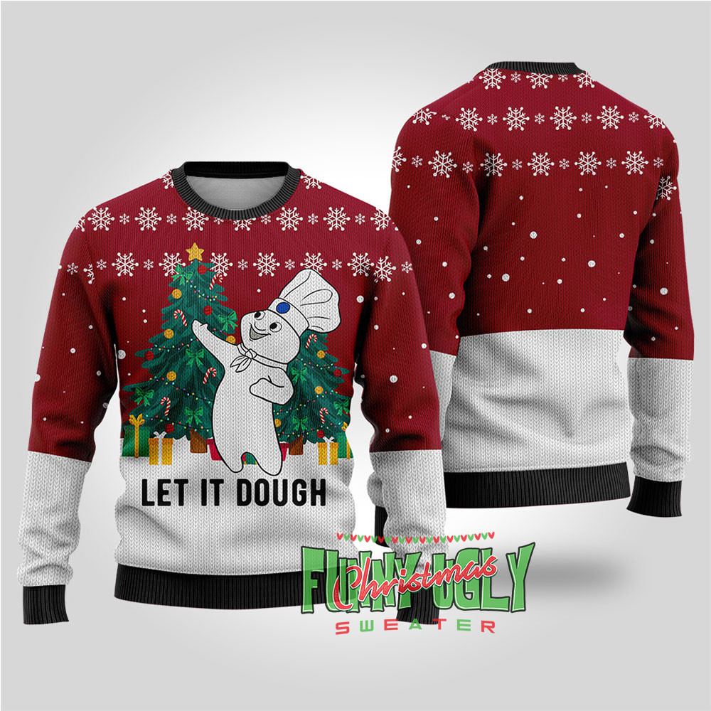 Pillsbury Doughboy Christmas Sweater Cardinal Red Festive Sweatshirt for Christmas Celebrations