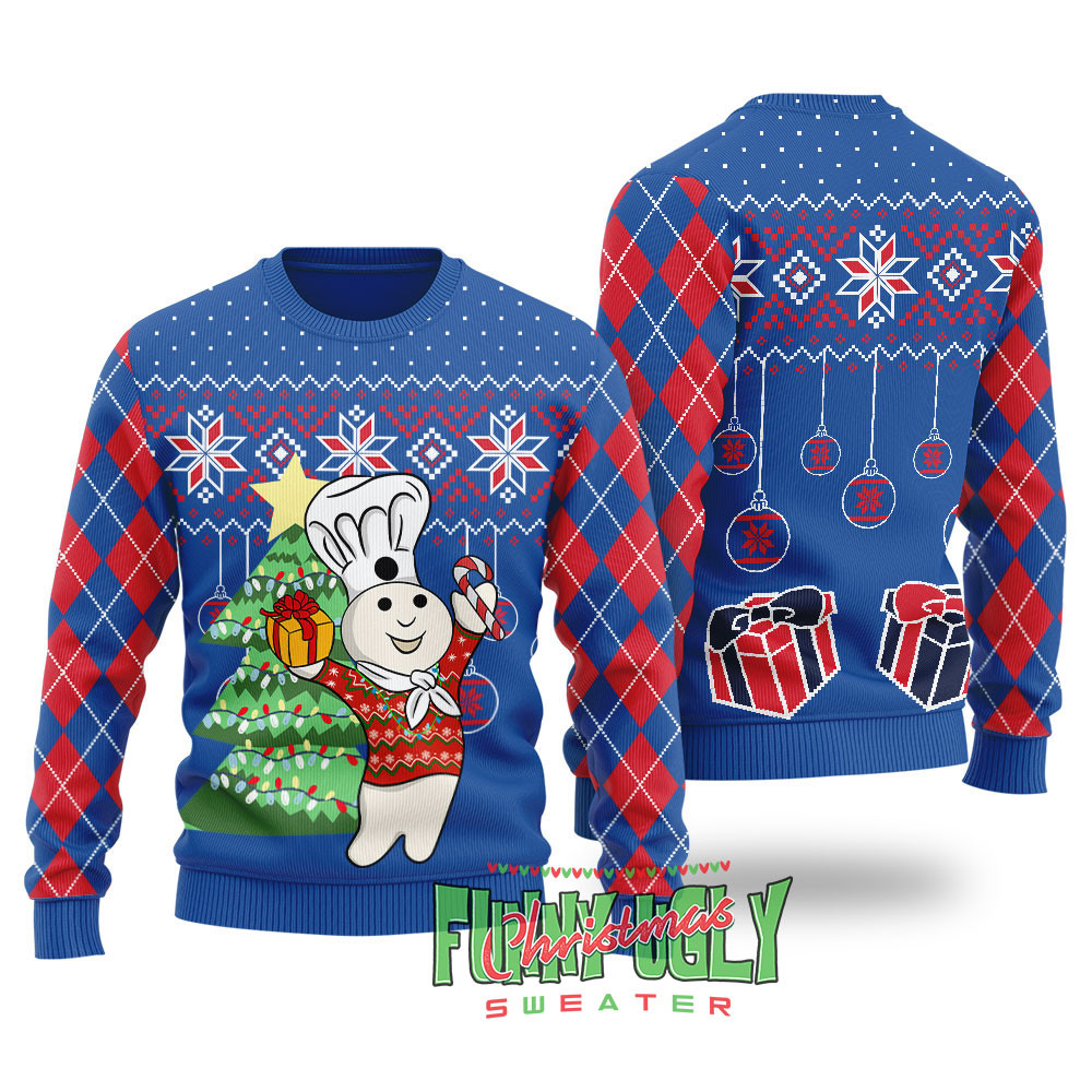Pillsbury Doughboy Christmas Sweaters Royal Heartwarming Christmas Gift Sweater for Him or Her