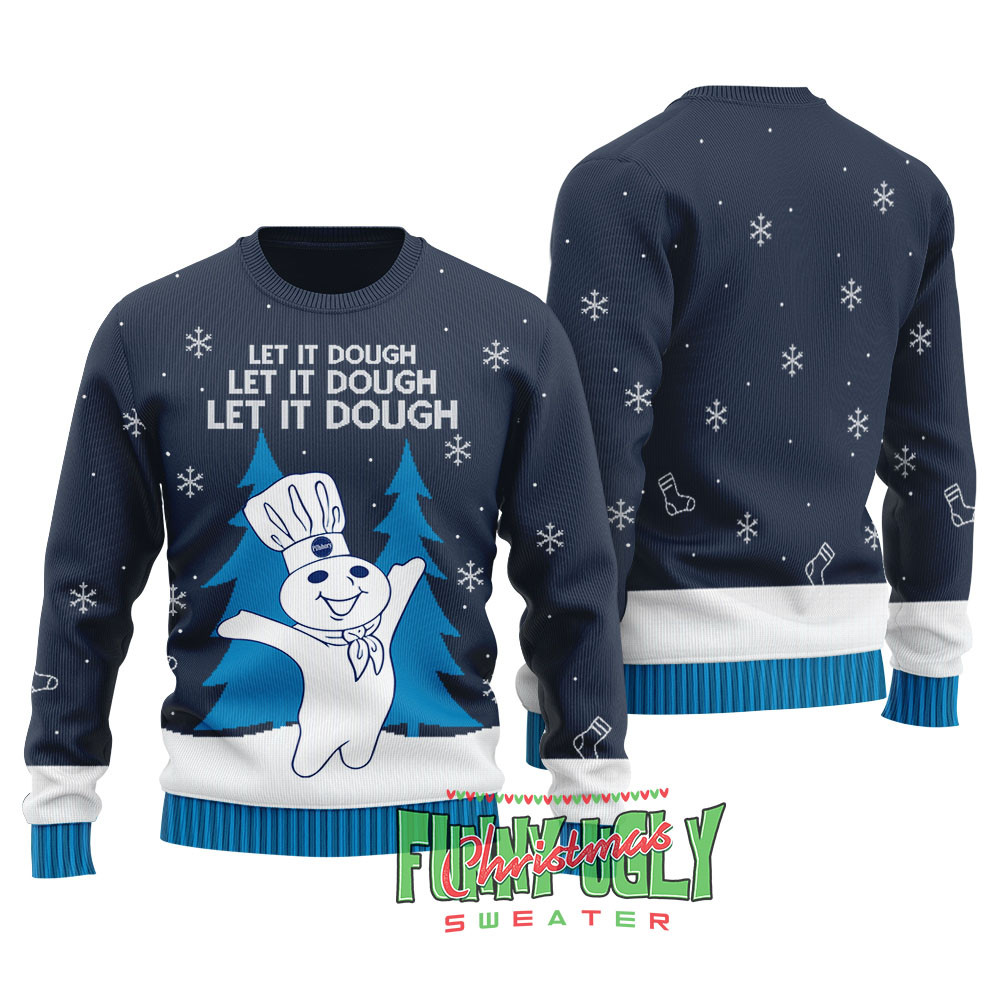 Pillsbury Doughboy Ugly Christmas Sweater Soft Cotton Sweatshirt for Winter Comfort