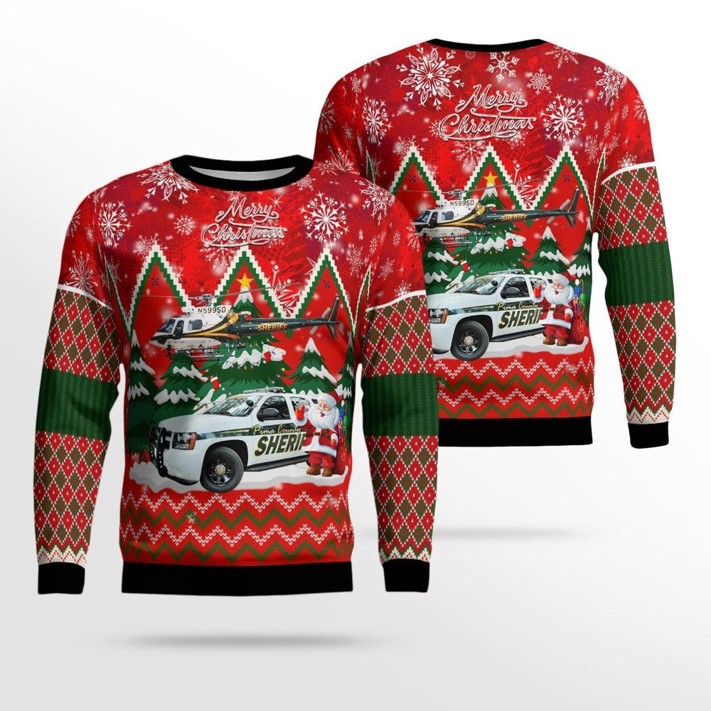 Pima County Arizona Pima County Chevy Tahoe and Eurocopter AS50 B AStar Christmas Ugly Sweater Unisex Christmas Gift