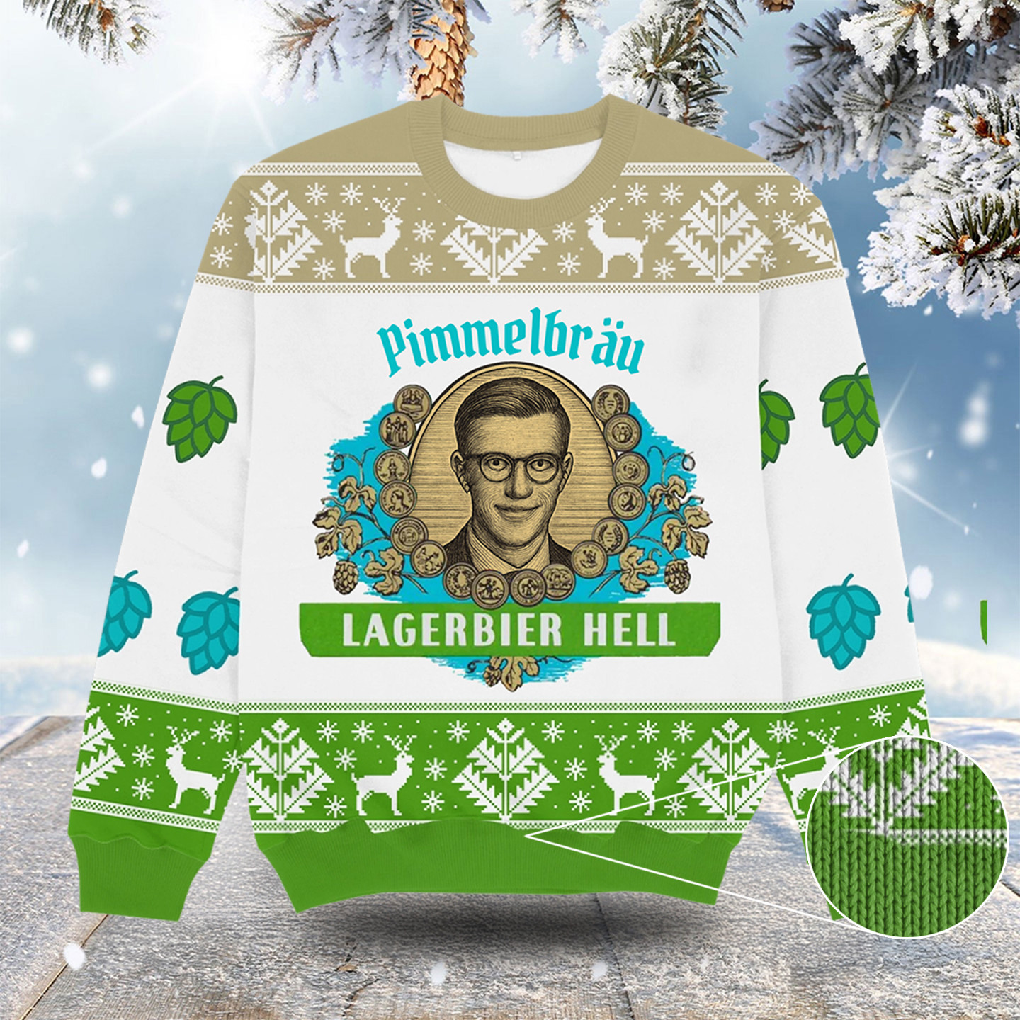 Pimmelbrau Lagerbier Hell Christmas Ugly Sweater Funny Xmas Clothing Xmas Gifts For Brother