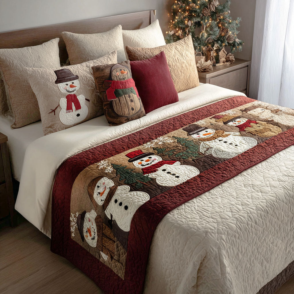 Pine Cheer Quilted Bed Runner Christmas Holiday Decor Best Christmas Gifts 2025