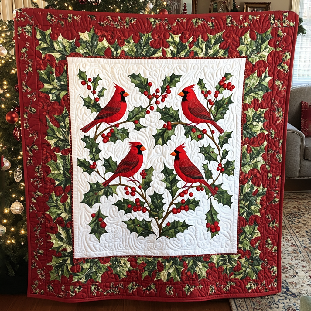 Pine Perch Quilted Blanket Cardinal Gifts For Mom