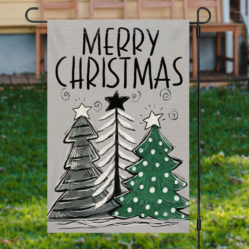 Pine Tree Merry Christmas Flag Lovely Garden Decorations Christmas Gifts For Besties