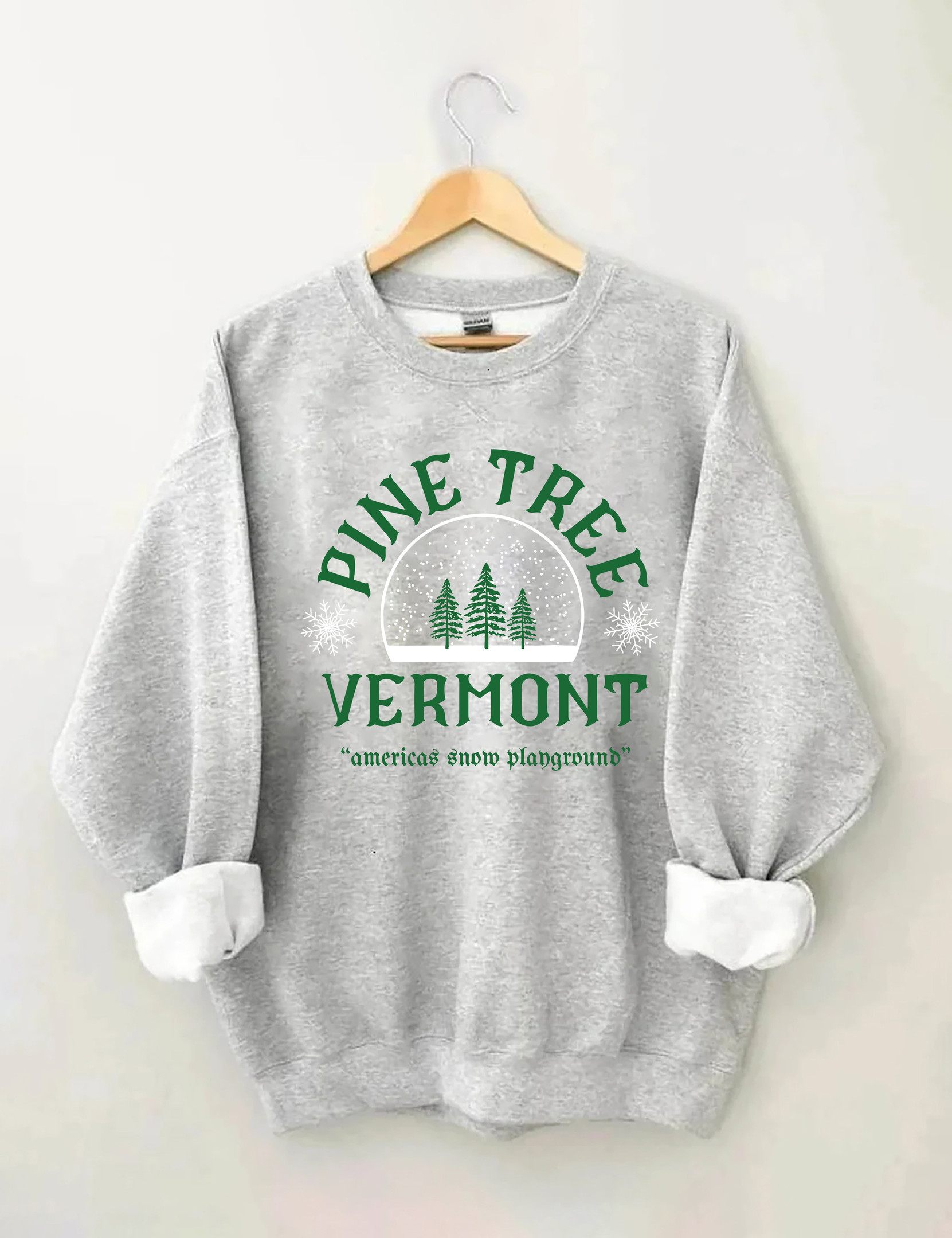 Pine Tree Vermont Christmas Sweatshirt Winter Apparel Christmas Gifts For Girlfriend