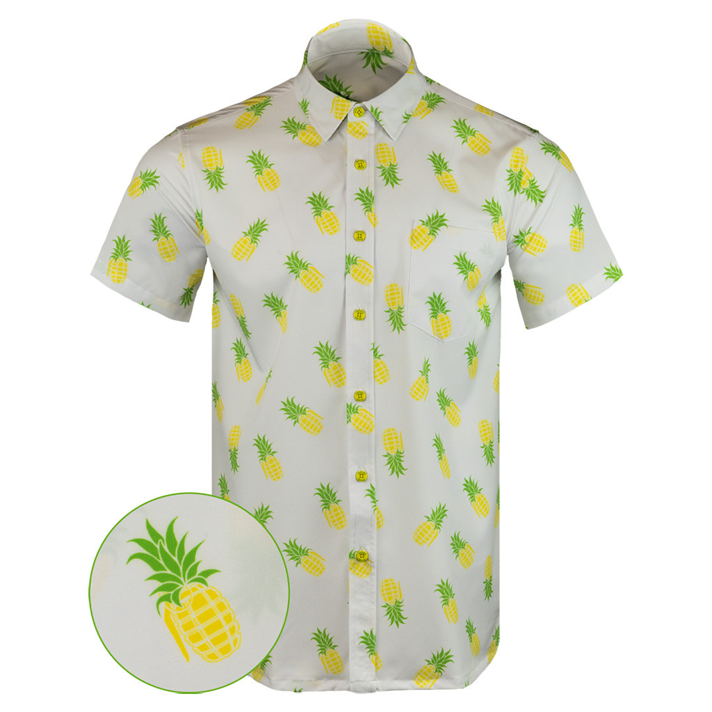 Pineapple Grenade Button Down Shirt Tactical Aloha Shirt Present For Dad