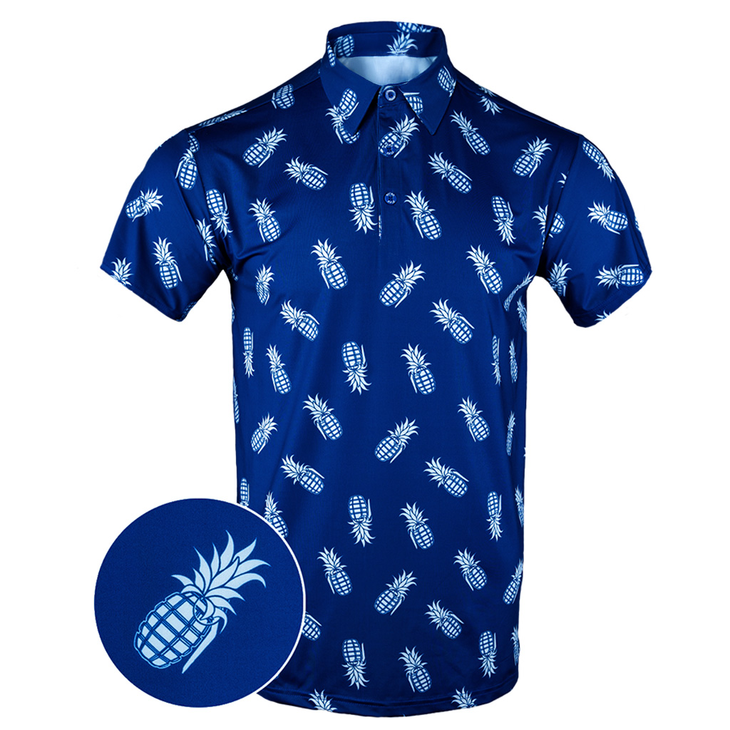 Pineapple Grenade Navy Polo Shirt Tactical Polo Shirt Christmas Present Ideas For Dad