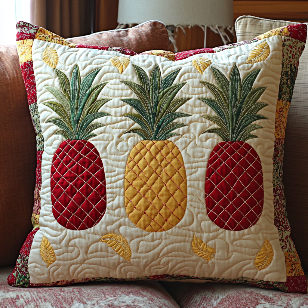 Pineapple Harmony Quilted Pillow Case Home Decor Pillow Covers Unique Gifts For Family