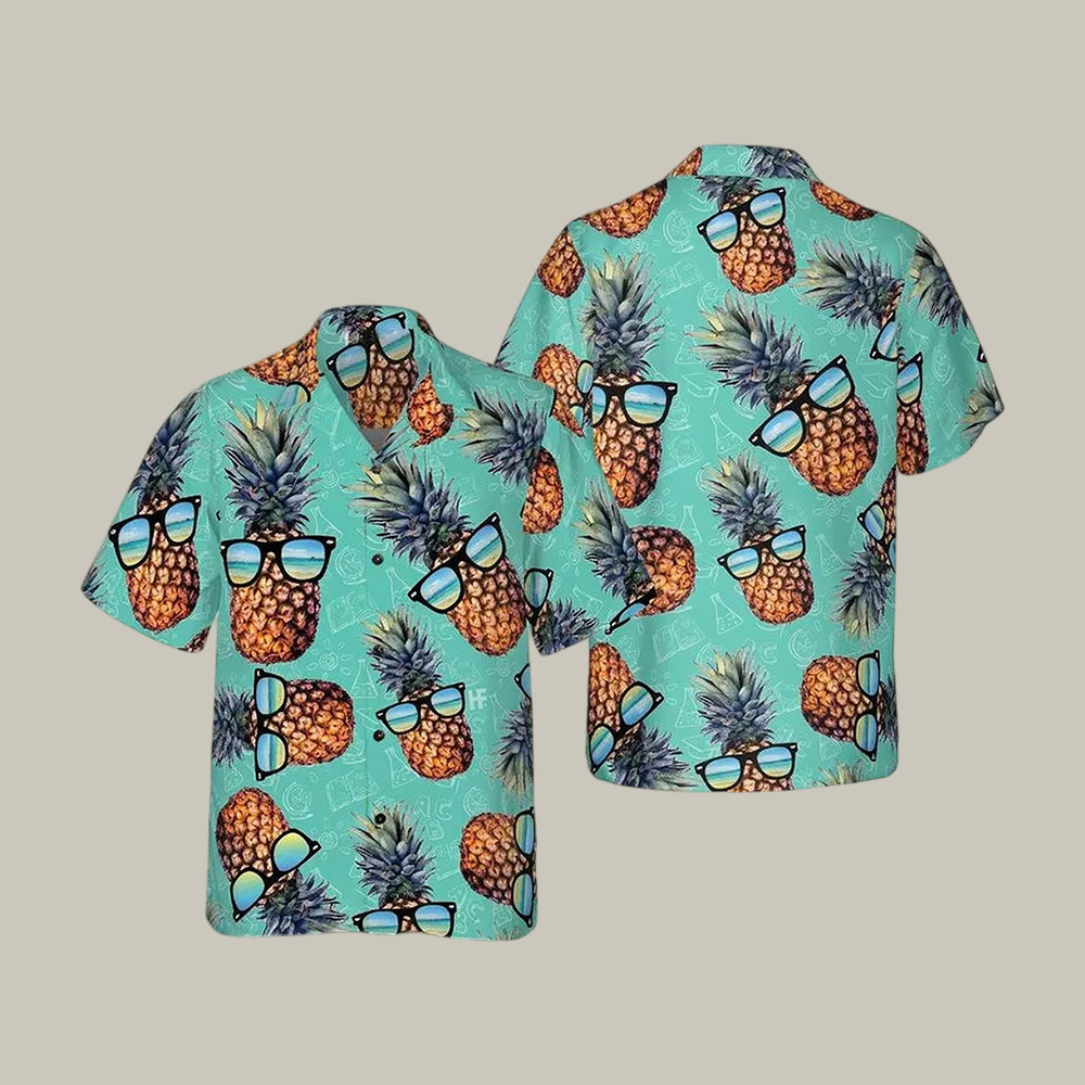 Pineapple Hawaiian Shirt Sunglasses Fruit Aloha Shirt Best Gift For Best Friends