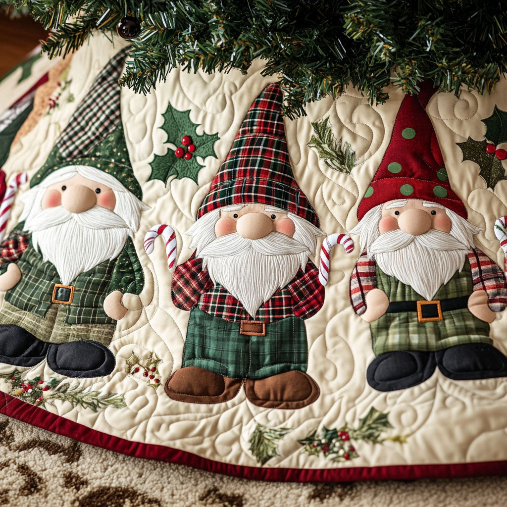 Pines And Plaids Quilted Christmas Tree Skirt Under Tree Christmas Decor Holiday Party Decor for Home
