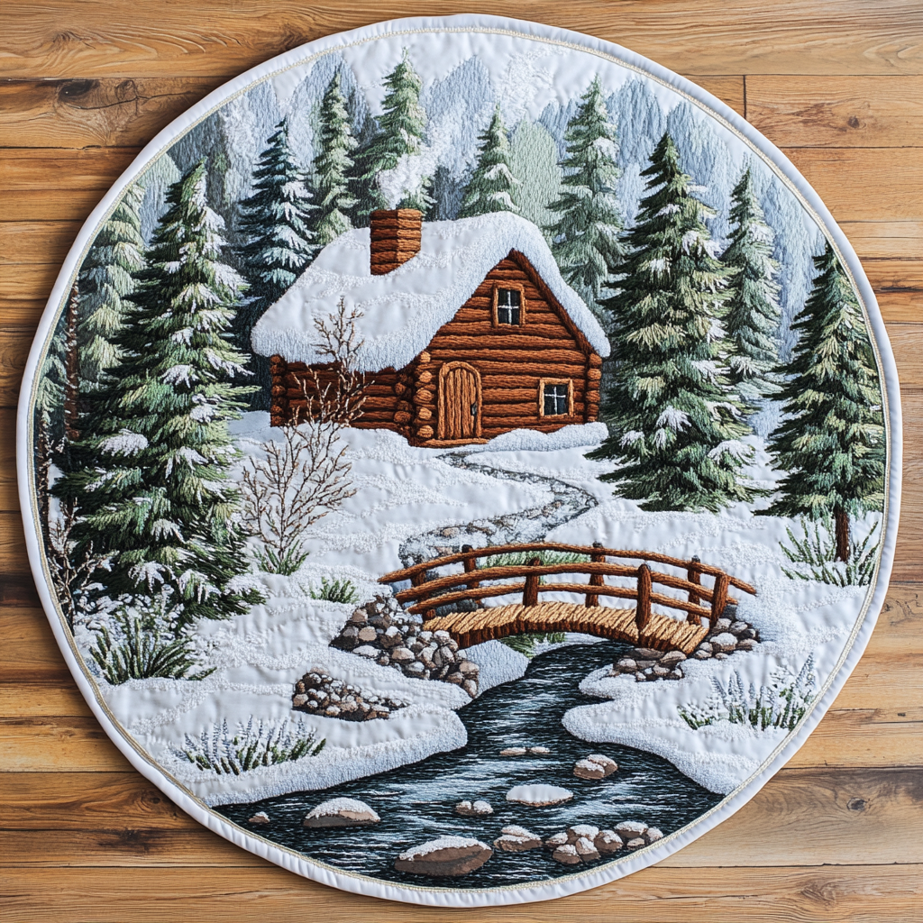 Pinewood Escape Quilted Round Mat Foyer Decor Ideas Pink Tree Skirt