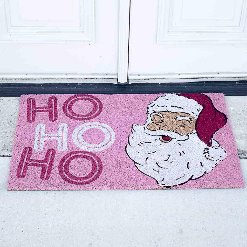 Pink Christmas Doormat Ho Ho Ho Santa Claus Mat Merry Christmas Decor Cute Gifts Pink Christmas Doormat Ho Ho Ho Santa Claus Mat Merry Christmas Decor Cute Gifts