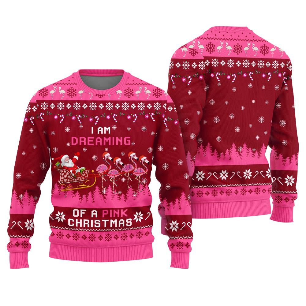 Pink Christmas Flamingo Ugly Christmas Sweater Perfect Merch Gift for the Christmas Season
