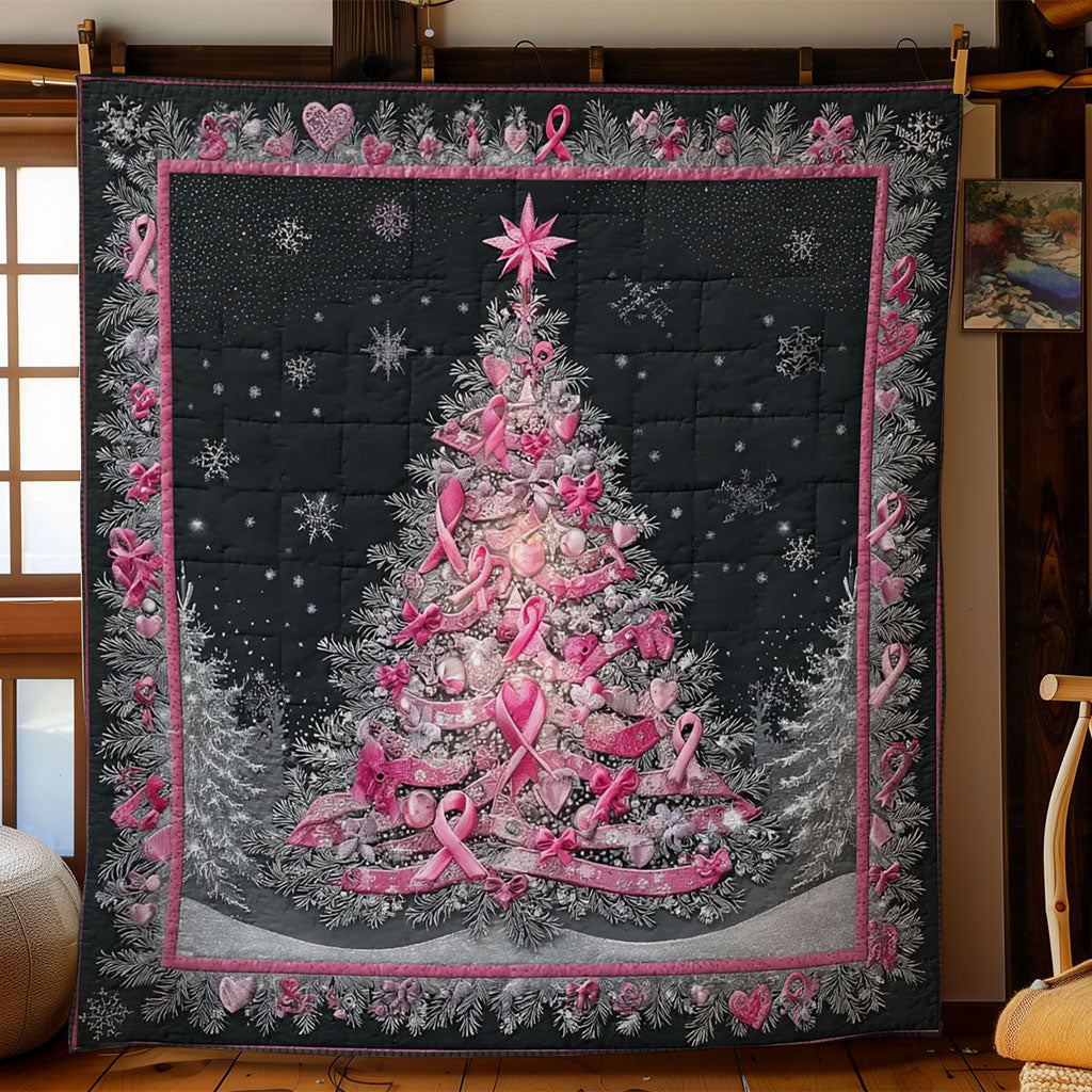 Pink Christmas Tree Quilt Blanket Throws For Couch Grandparent Xmas Presents