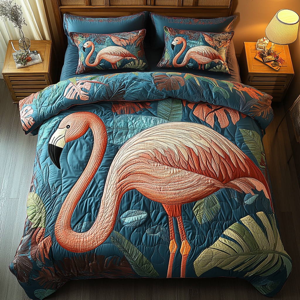 Pink Elegance Quilted Bedding Set Premium Duvet Cover Gift Set for Mom or Grandma