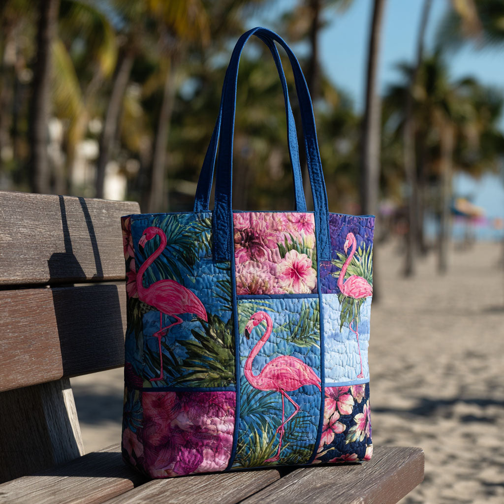 Pink Element Quilted Tote Bag Flamingo Mothers Day Gifts