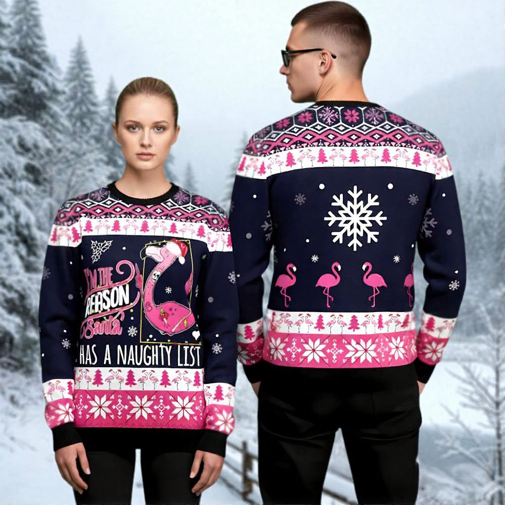 Pink Flamingo Ugly Christmas Sweater Christmas Clothing Xmas Flamingo Lover Gifts