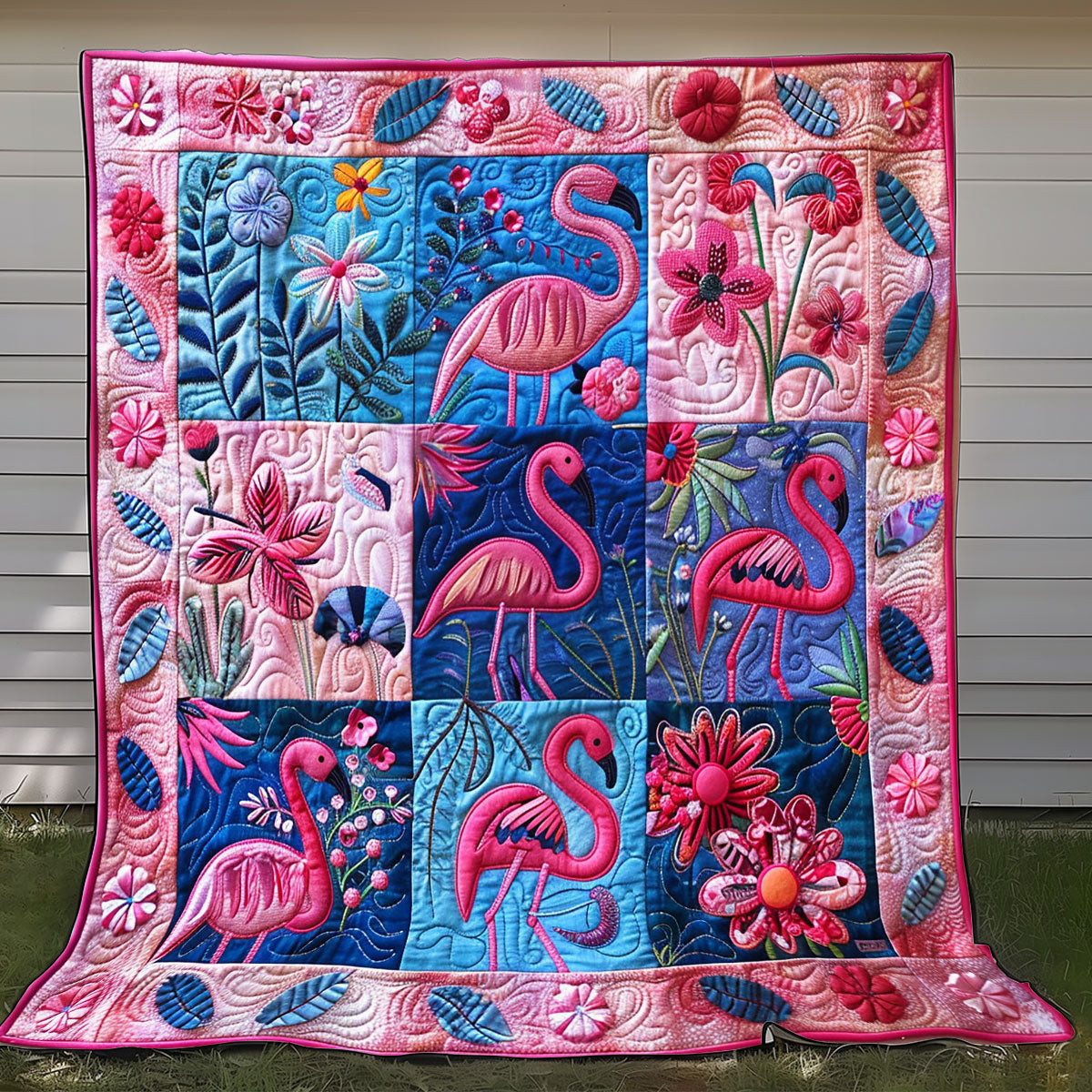 Pink Flamingos Quilt Blanket Soft Throw Blanket Awesome Mother's Day Gifts For Mom