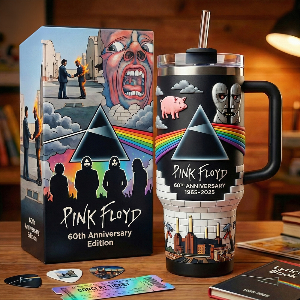 Pink Floyd 60Th Anniversary Stanley Tumbler Pink Floyd Merch Fan Gift