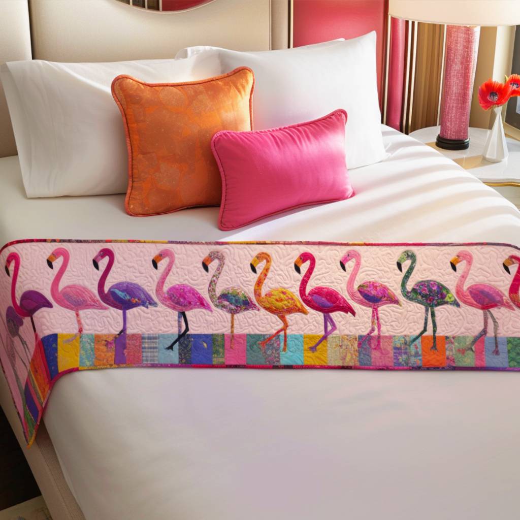 Pink Horizon Quilted Bed Runner Bedroom Decor Ideas Flamingo Teacher Gift