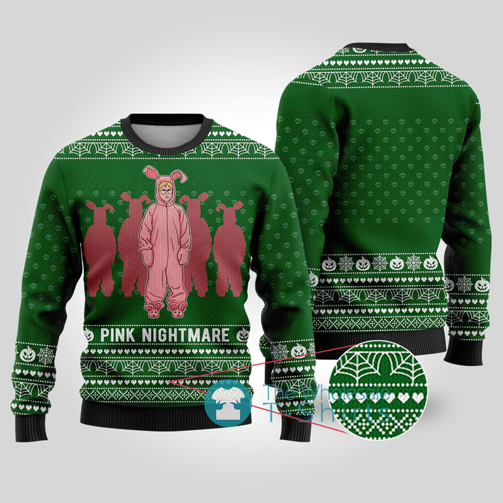 Pink Nightmare A Christmas Story Sweater Forest Green Popular Holiday Gift Merch for Everyone