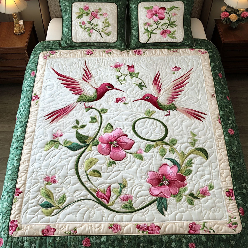 Pink Serenade Quilted Bedding Set Soft Bed Sheet and Pillowcase Set for Relaxing Nights