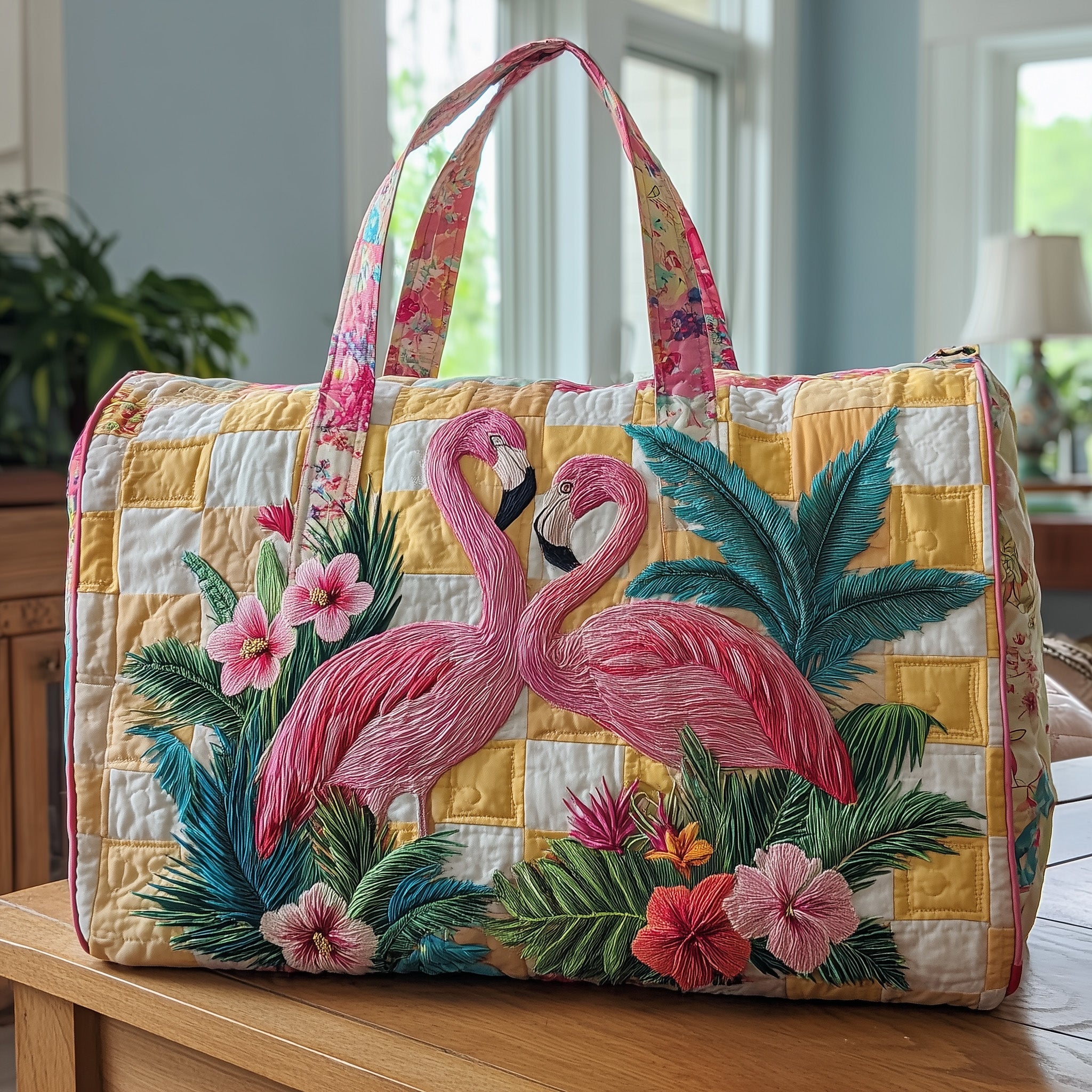 Pink Tropic Duo Quilted Duffle Bag Christmas Gift Idea